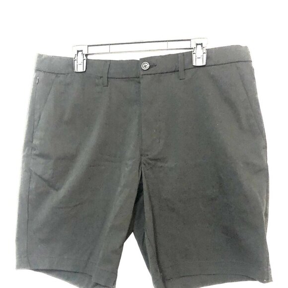 NWT Mens Flat Front Shorts Size 42 Dark Gray Stretch 9" Inseam Pockets New - Picture 1 of 6